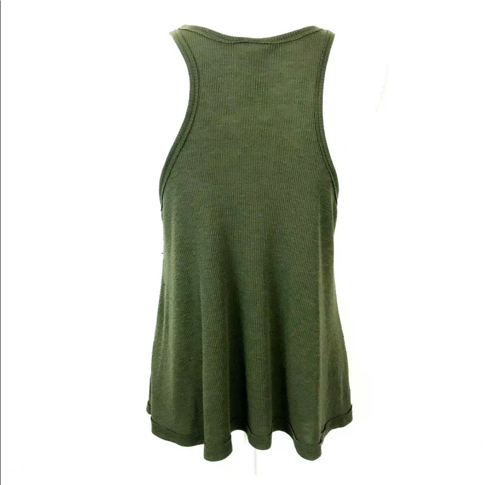 ๐ดFree People Green Ribbed Tank Top Racer Back S - Picture 4 of 7
